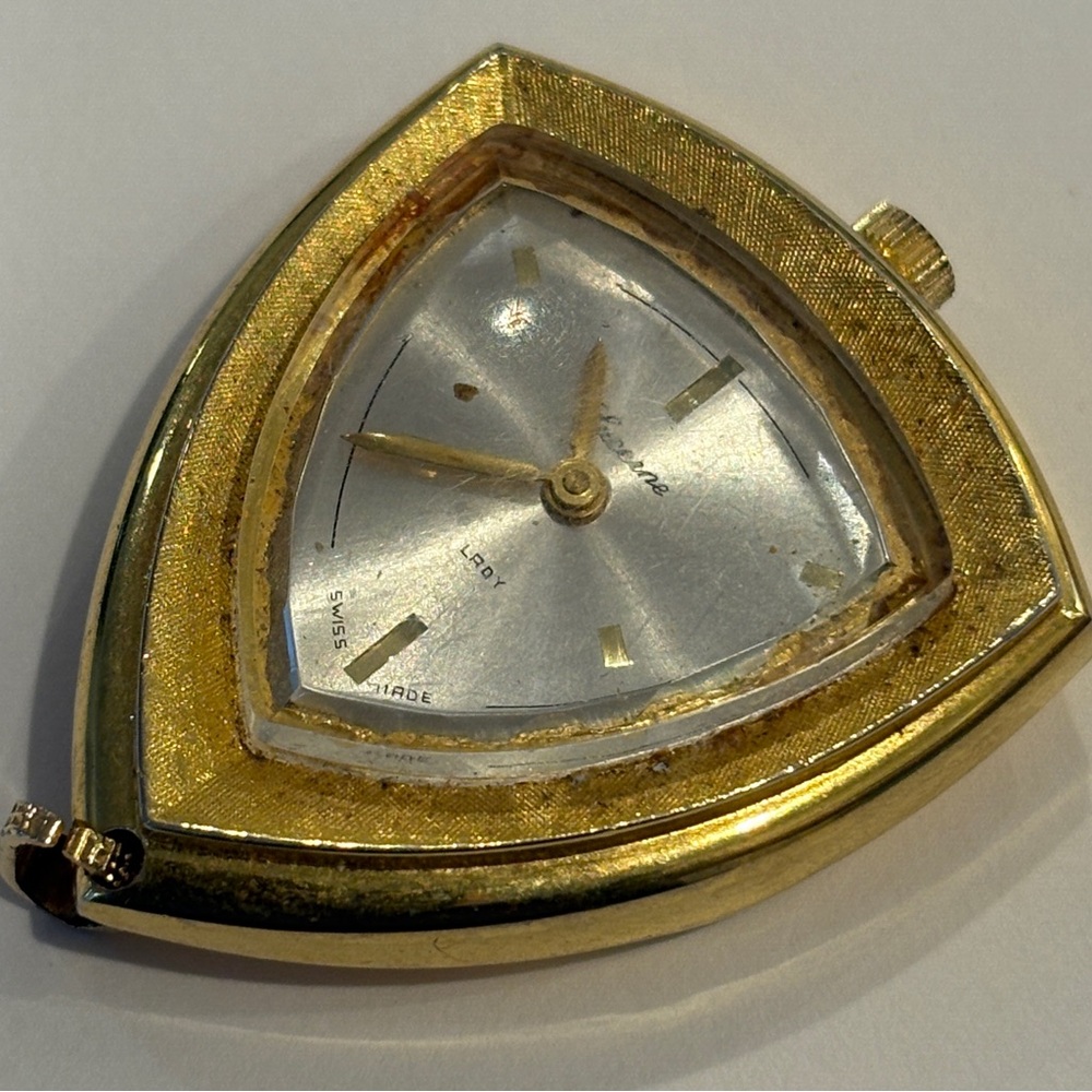 Vintage Lucerne Lady Gold-Tone Mechanical Pendulum Pocket Watch – Parts/Repair